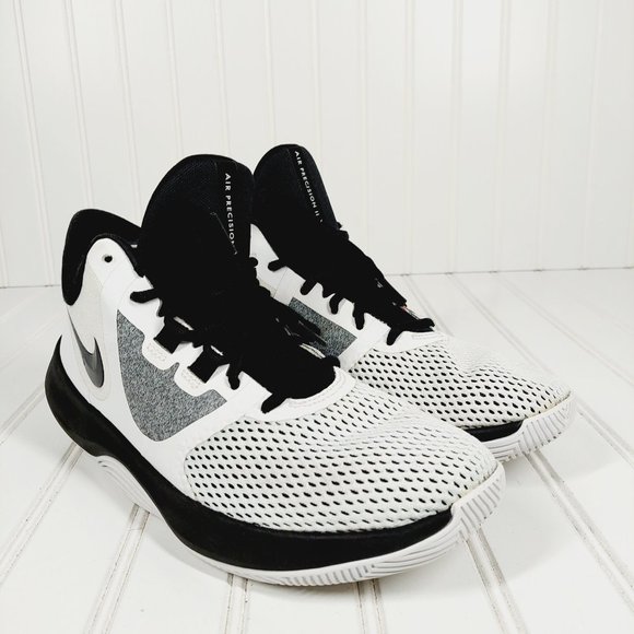 Nike Precision II Basketball Black and White Lace Up Athletic Running Shoes I302 - Picture 4 of 11